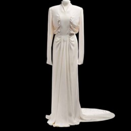 Abito da sposa di Liliana Ciolini, Sartoria fiorentina, 1947, Crespo; viscosa