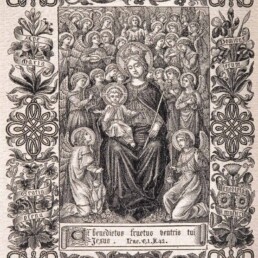 Libro di preghiere, Lione – Ditta J. A. Henry,1886-1887, Legatura: manifattura Kauffmann – Horclois, Editore A. Roux, Messa in carta e disegno: R. P. J. Hervier, Tessuto Jacquard; seta.